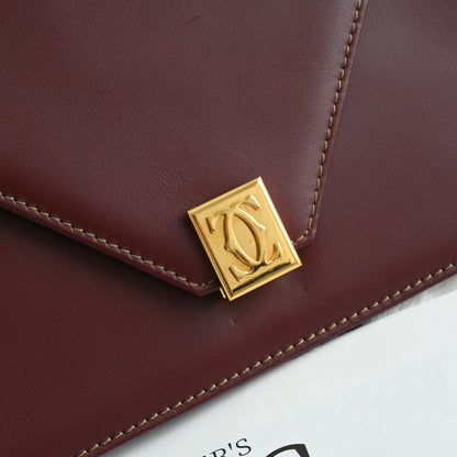Cartier Must De Cartier Burgundy Envelope Bag