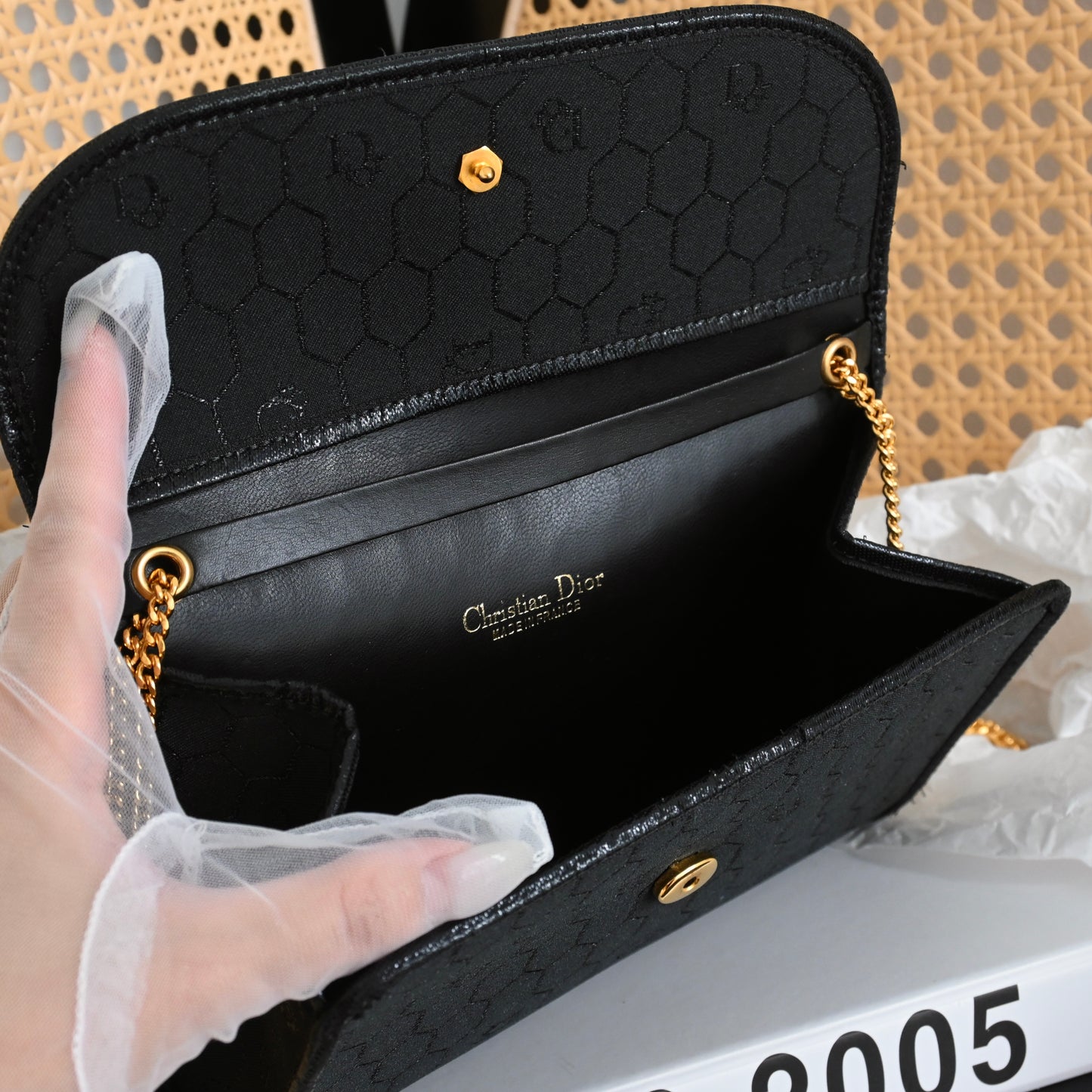 Dior Black Honeycomb Chain Bag