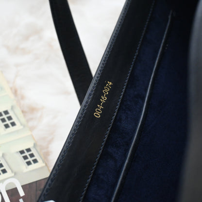 Gucci Turnlock G Navy Leather Bag