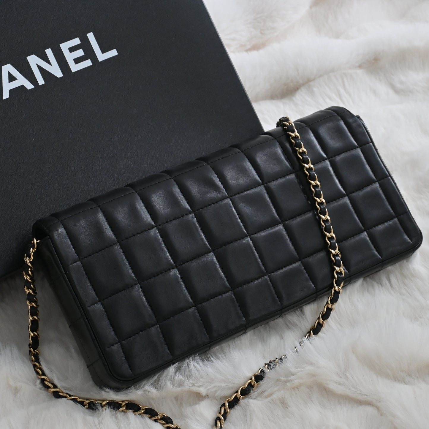 Chanel Chocolate Bar Flap Shoulder Bag