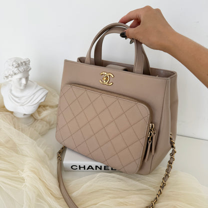 Chanel Beige Caviar Business Affinity Tote