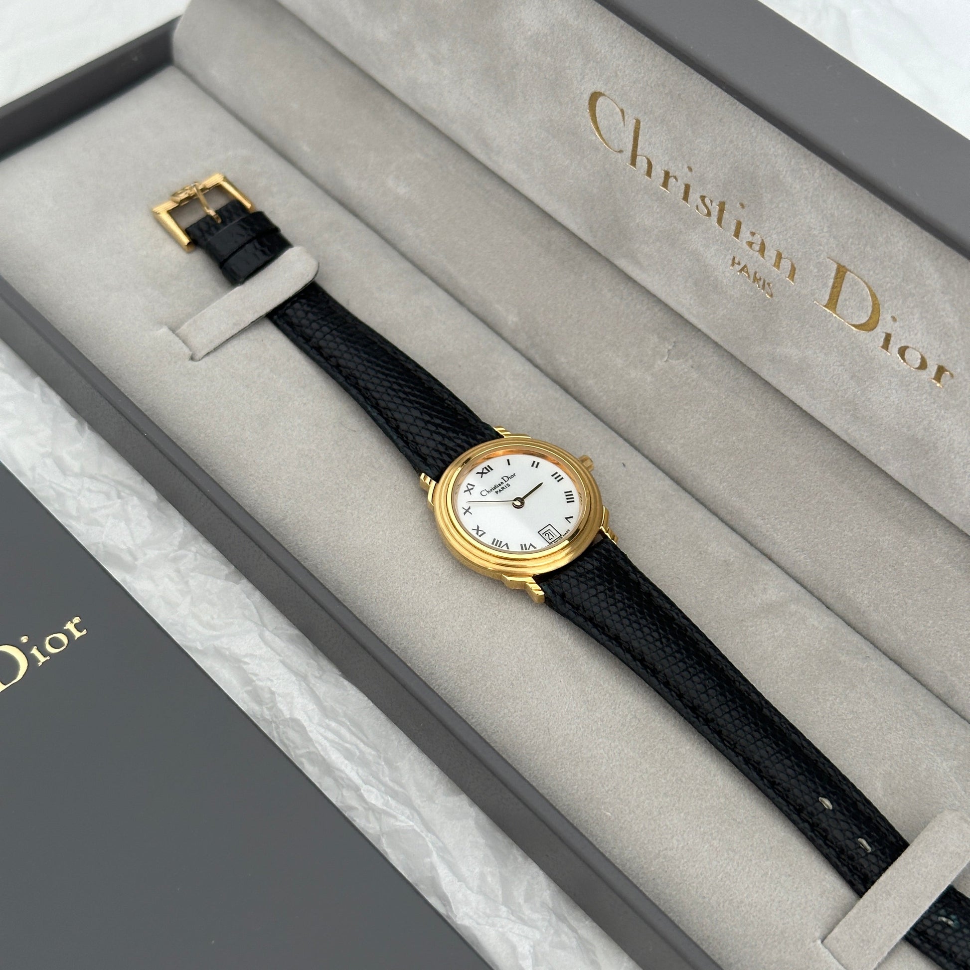 Dior Gold-toned Round Case Vintage Watch - Leluxe Vintage Sdn. Bhd.