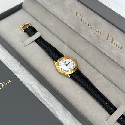 Dior Gold-toned Round Case Vintage Watch - Leluxe Vintage Sdn. Bhd.