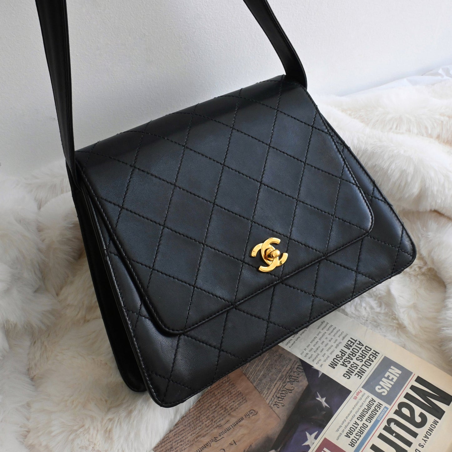 Chanel Trapeze Kelly Shoulder Bag 24k GHW