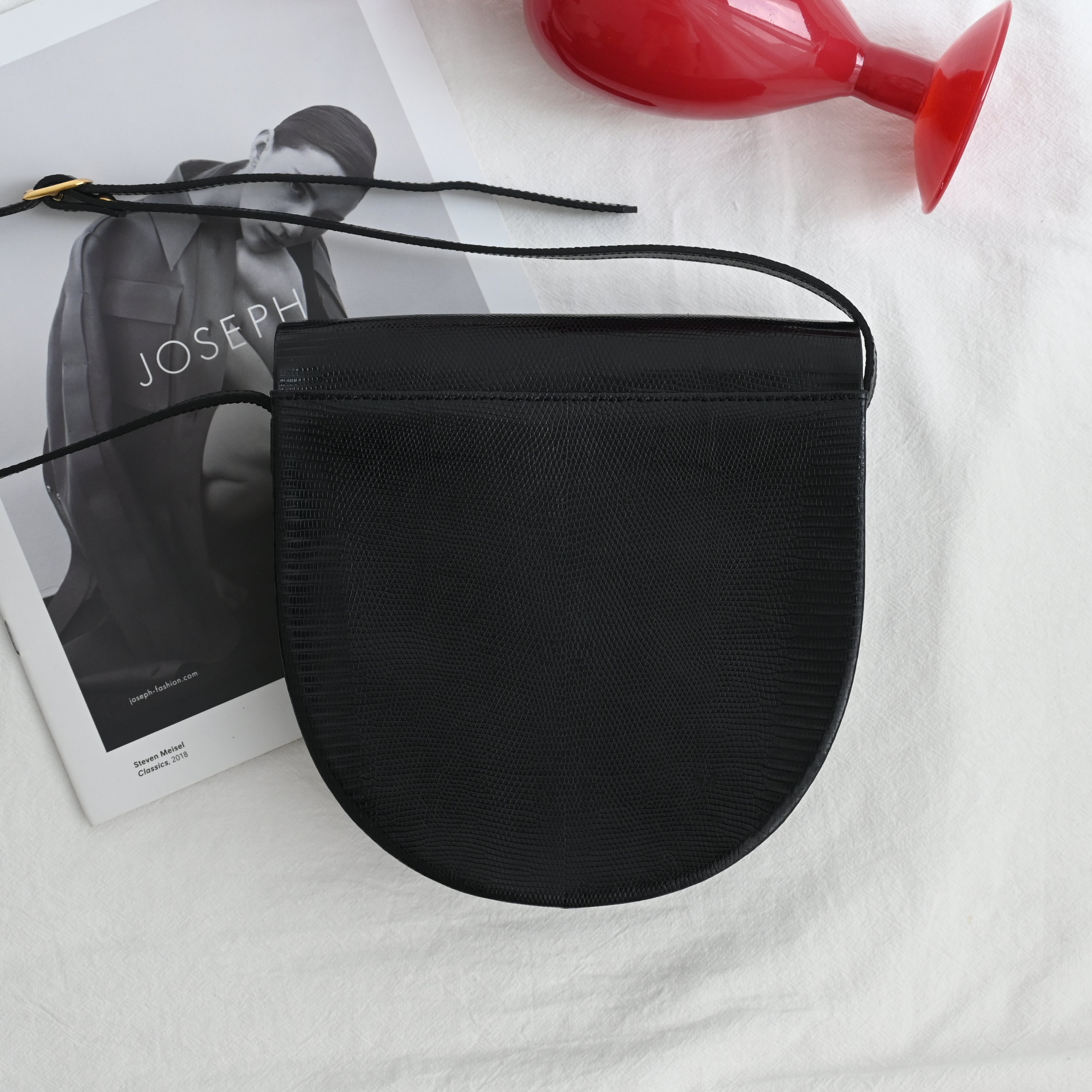 YSL Crossbody Lizard Embossed Leather - Leluxe Vintage Sdn. Bhd.