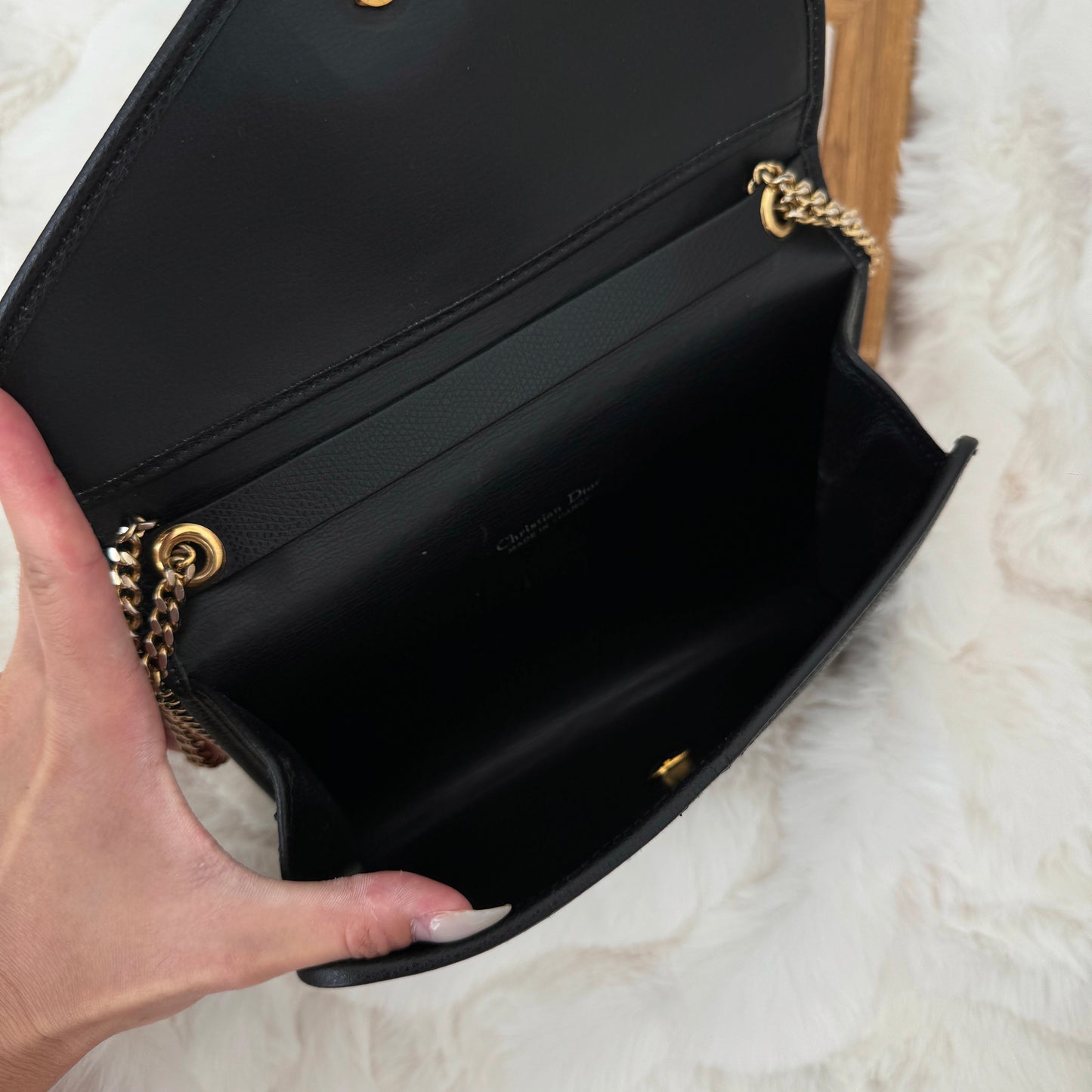 Dior Black Leather Chain Bag