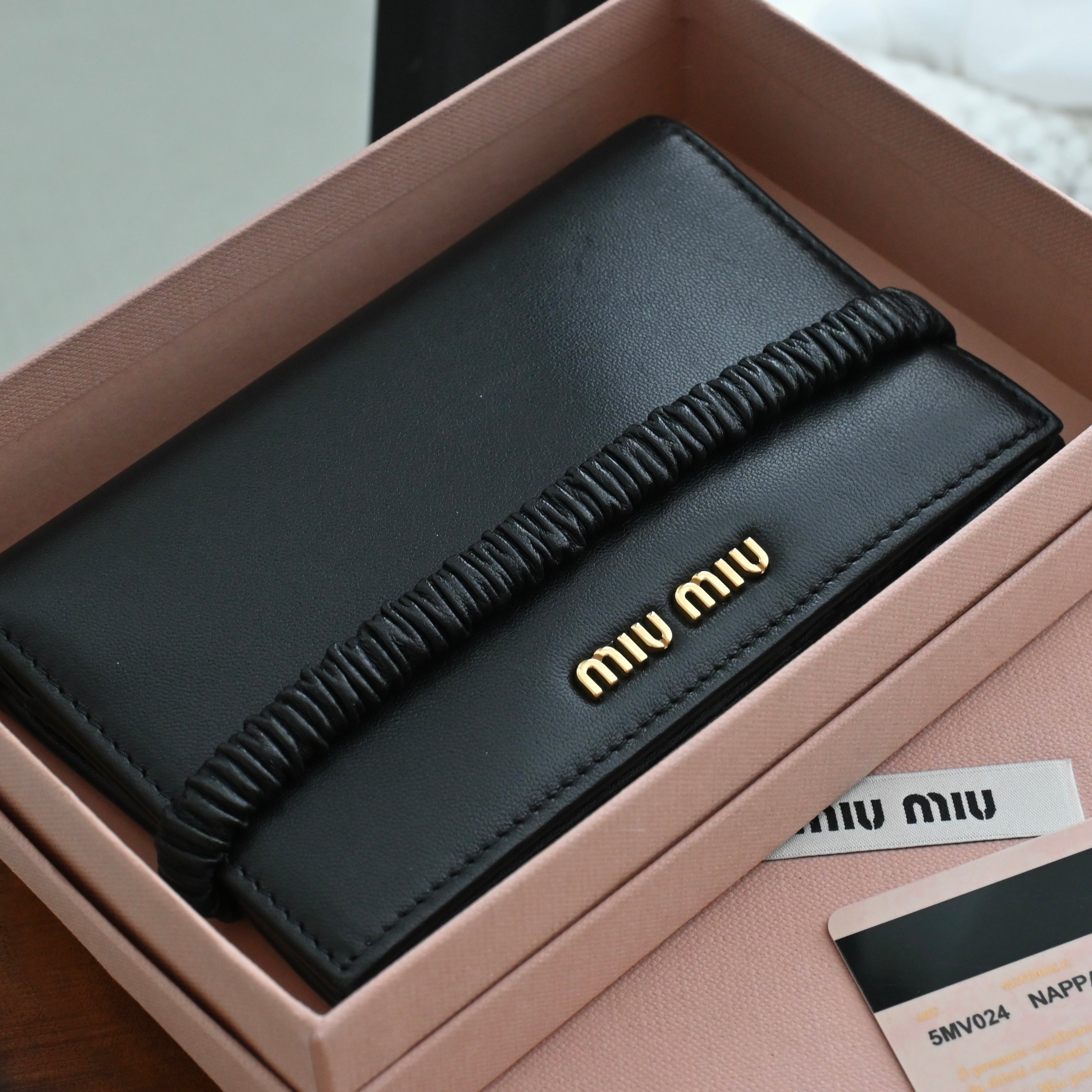 Miu Miu Metallic Foldover Wallet