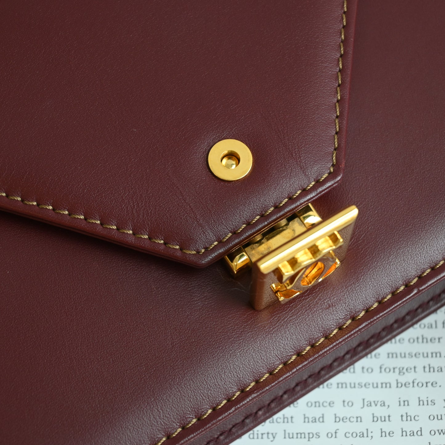 Cartier Must De Cartier Burgundy Envelope Bag