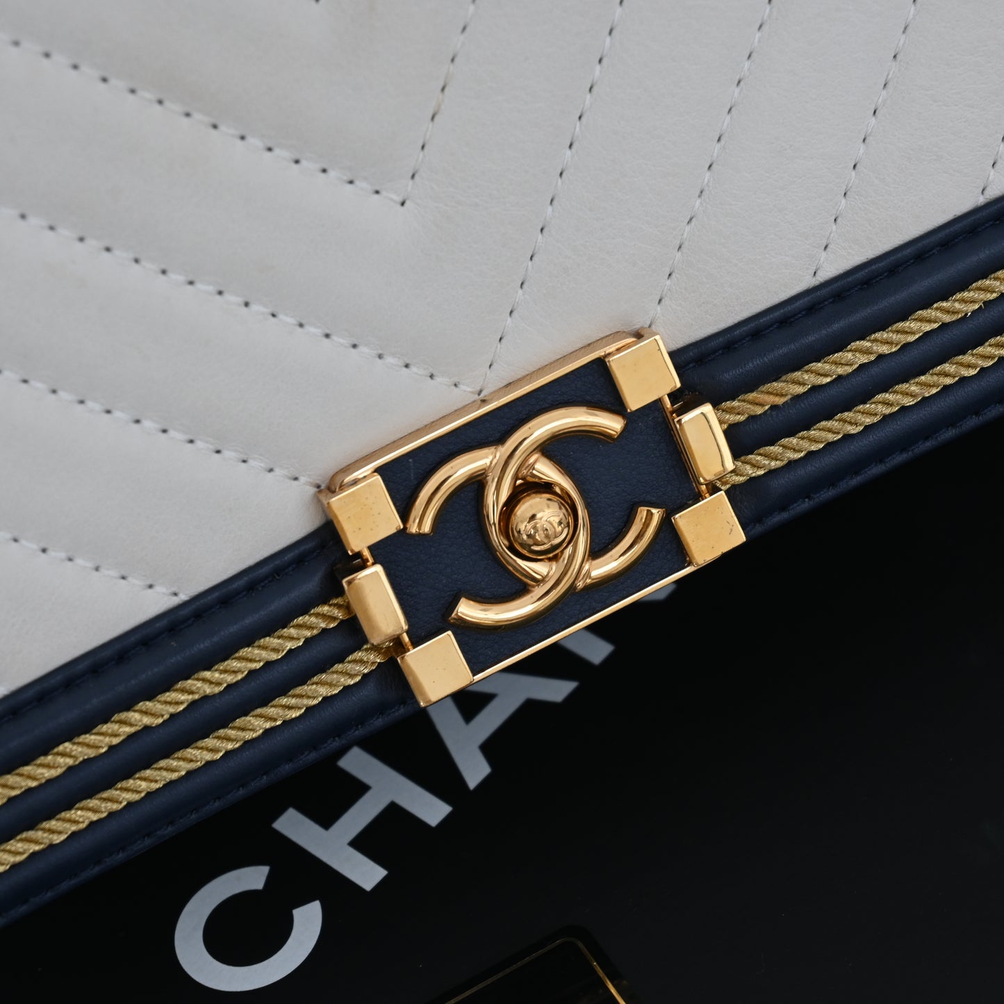 Chanel Cruise Chevron Boy Old Medium Braided Flap