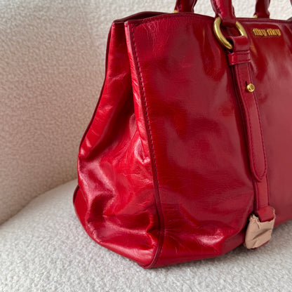 Miu Miu Vitello Shine Rosso