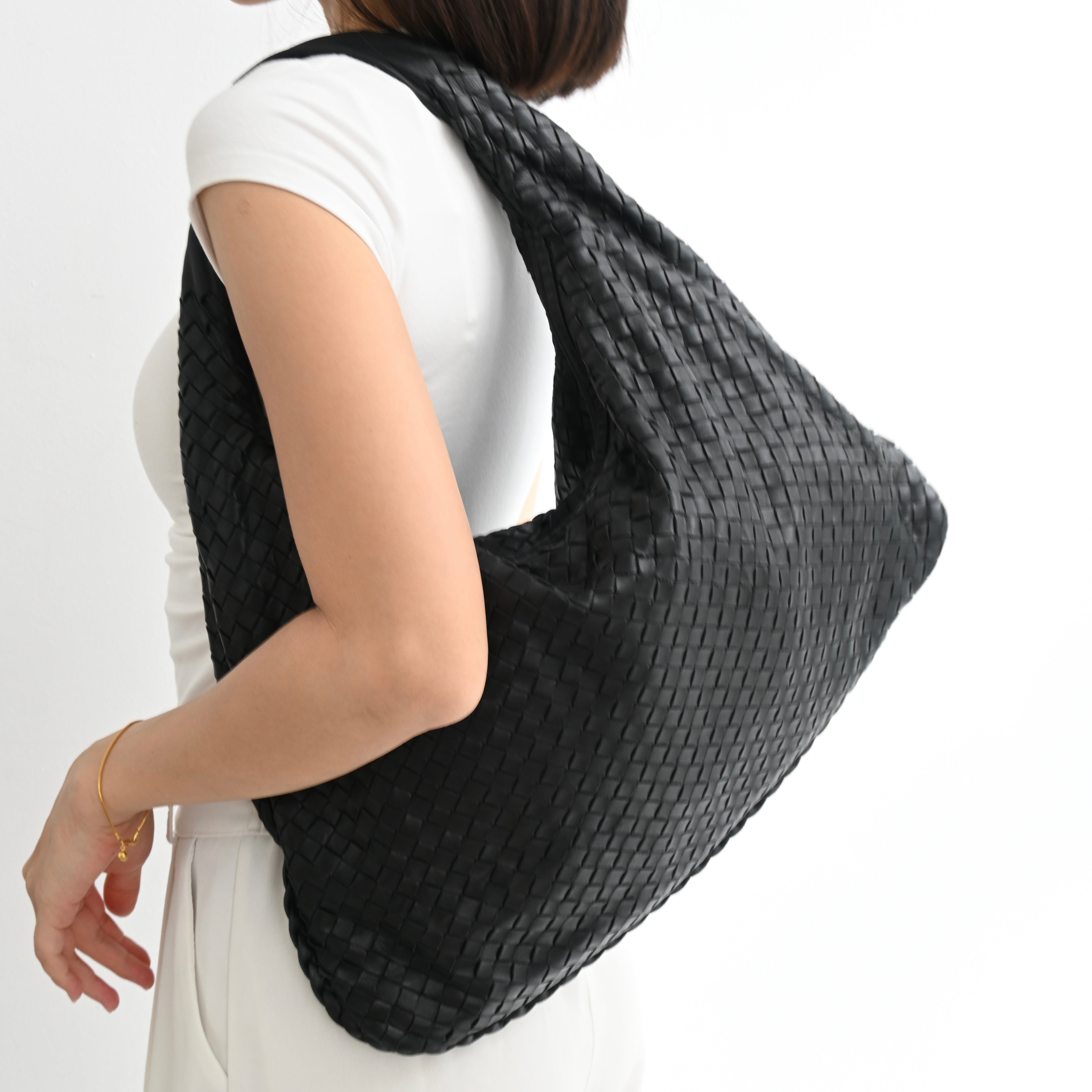 Bottega Veneta Dark Brown Hobo Bag Large