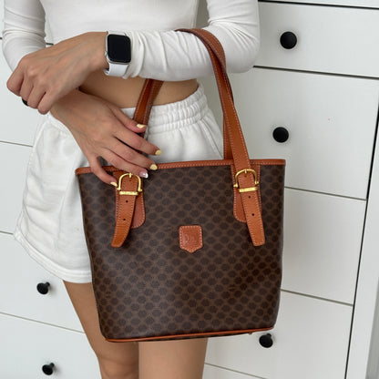 Celine Brown Macadam Triomphe Tote