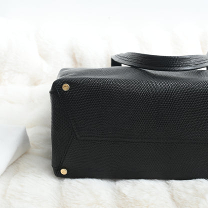 Salvatore Ferragamo Embossed Lizard Vara Tote