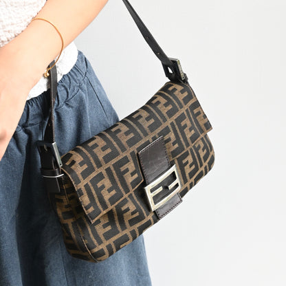 Fendi Zucca Mamma Baguette Shoulder Bag