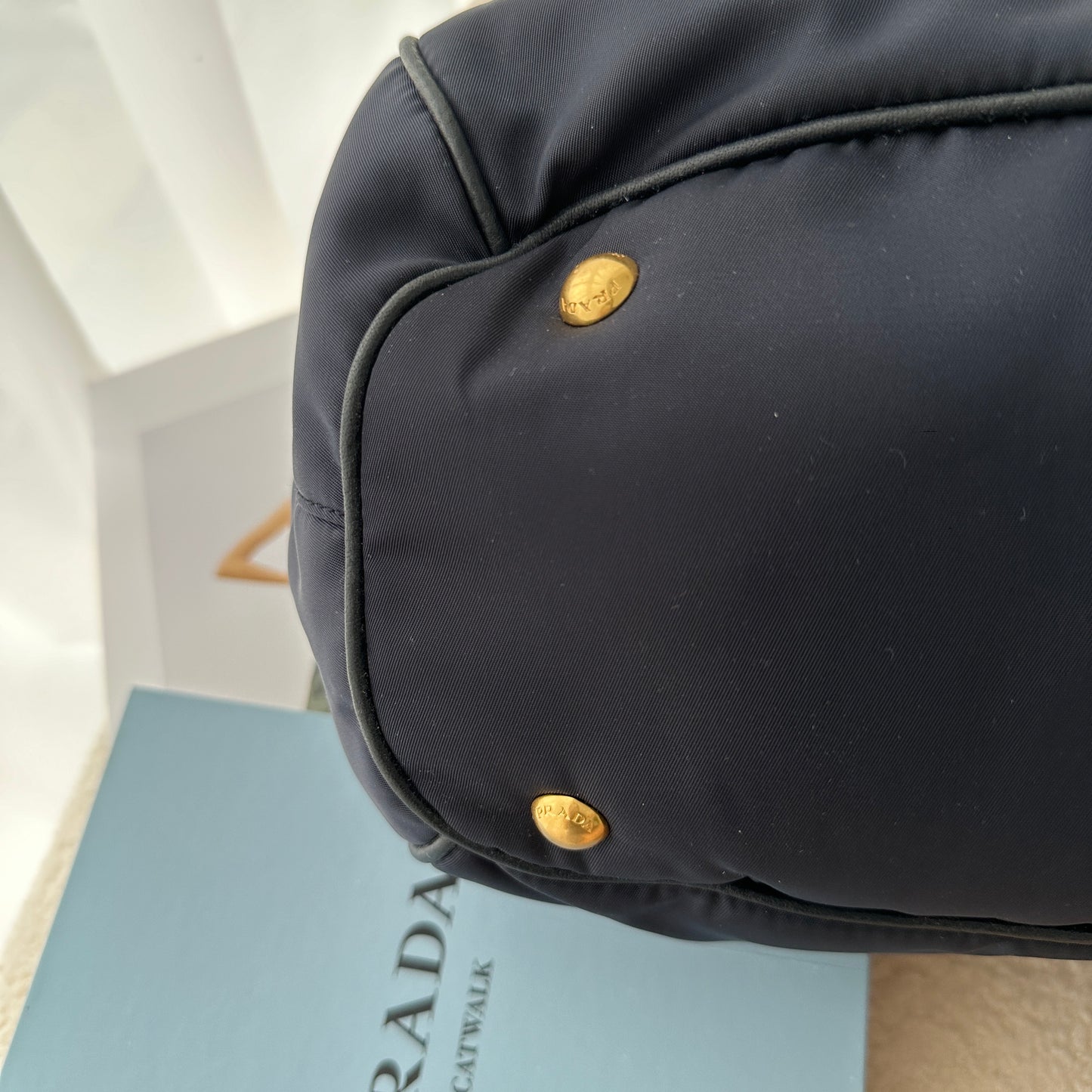 Prada Tessuto Vitello Daino Tote