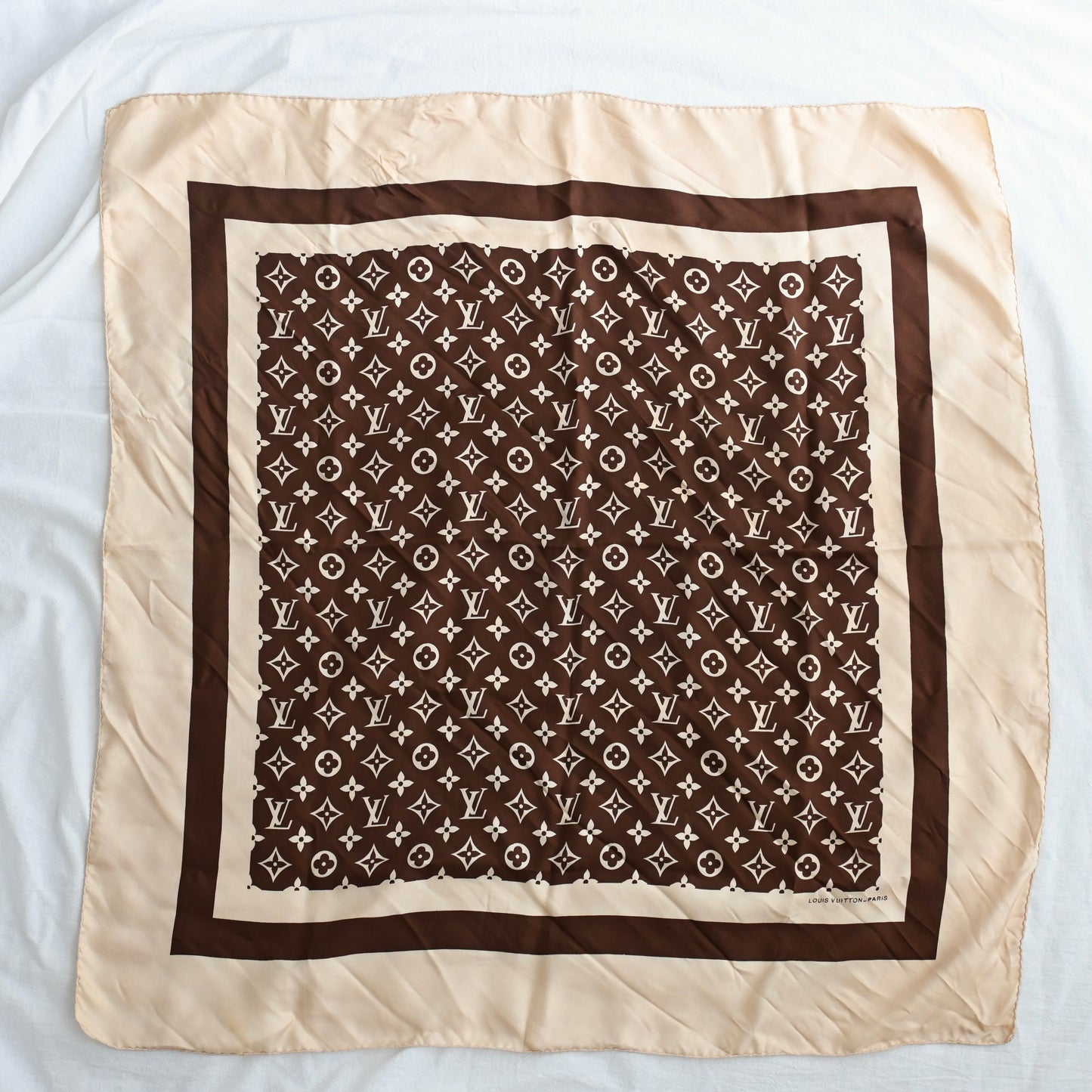 Louis Vuitton Vintage Brown Monogram Scarf