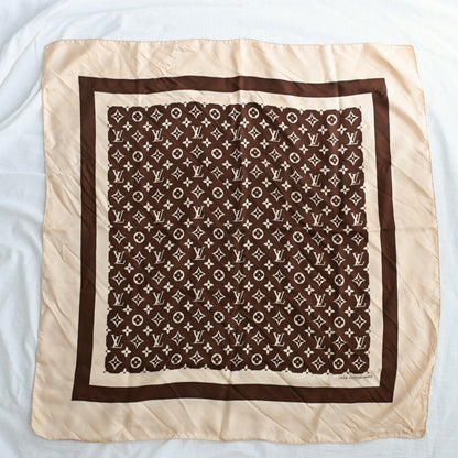 Louis Vuitton Vintage Brown Monogram Scarf