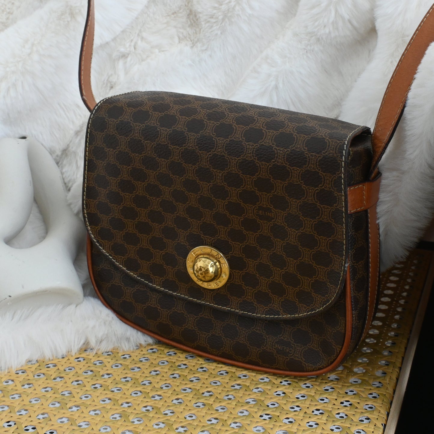 Celine Macadam Triomphe Monogram Star Globe Small Crossbody Bag