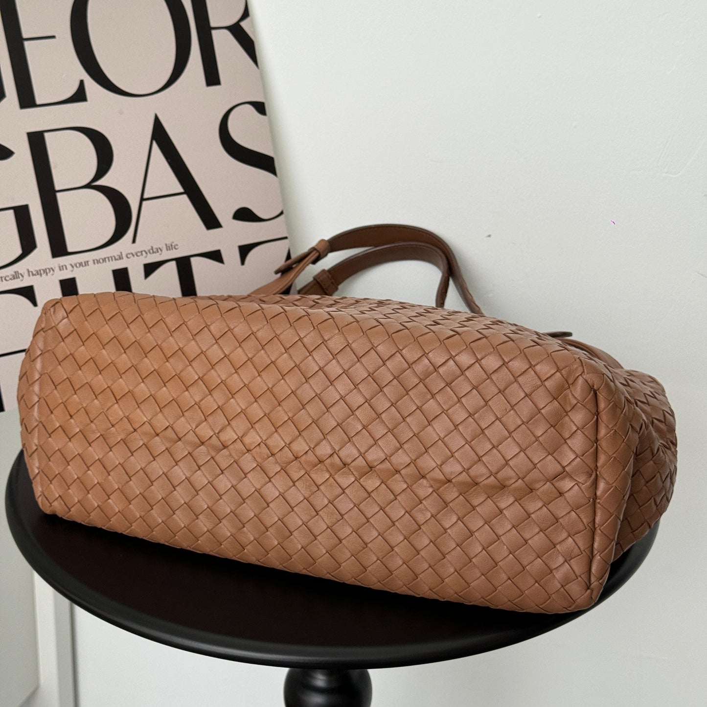 Bottega Veneta Intrecciato Shoulder Bag Brown