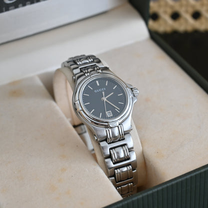 Gucci 9040L Date Black Dial Watch