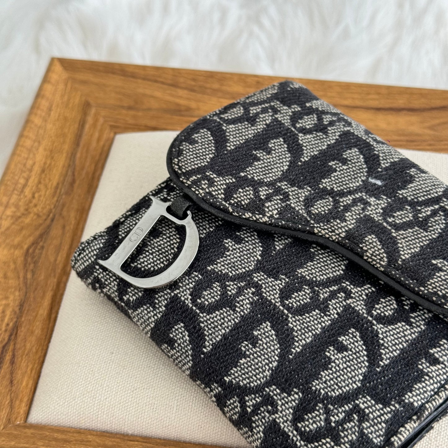 Dior Compact Wallet in Navy Monogram