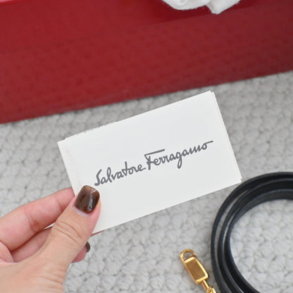 Salvatore Ferragamo Smal Gancini Kelly Navy