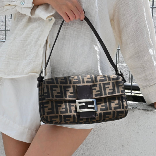 Fendi Zucca Mamma Baguette Shoulder Bag