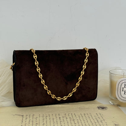 Celine Triomphe Suede Chain Bag