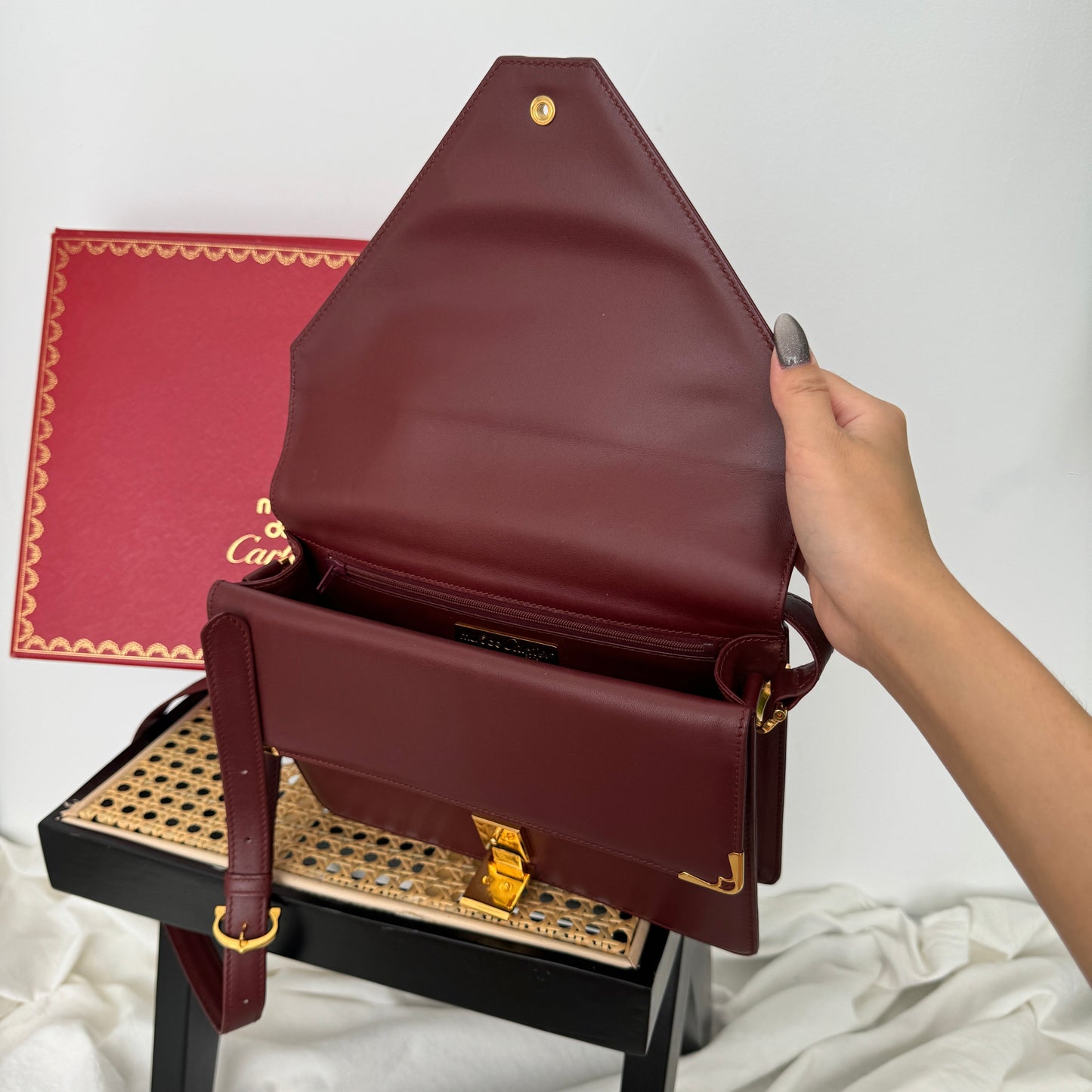 Cartier Must De Cartier Bordeaux Envelope Bag