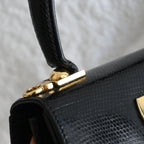 Salvatore Ferragamo Gancini Kelly Small in Embossed Lizard Leather - Leluxe Vintage Sdn. Bhd.