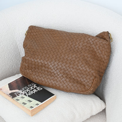 Bottega Veneta Intrecciato Hobo Double Flap Bag