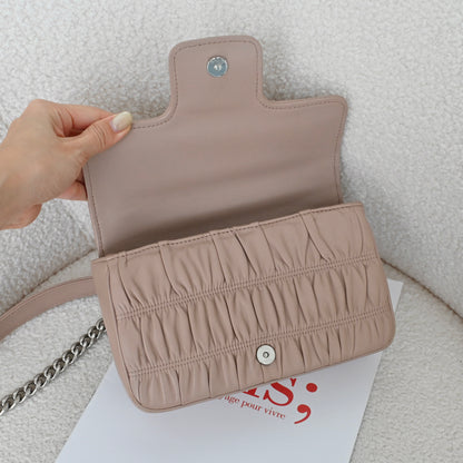 Prada Dusty Pink Gaufre Chain Flap Bag