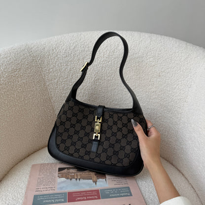 Old Gucci Small Jackie Hobo in Black Monogram