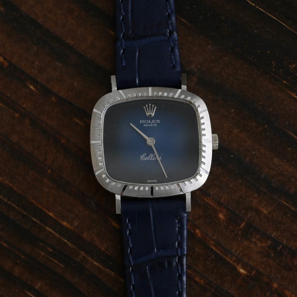 Rolex Cellini 4082 WG Gradient Blue Watch - Leluxe Vintage Sdn. Bhd.