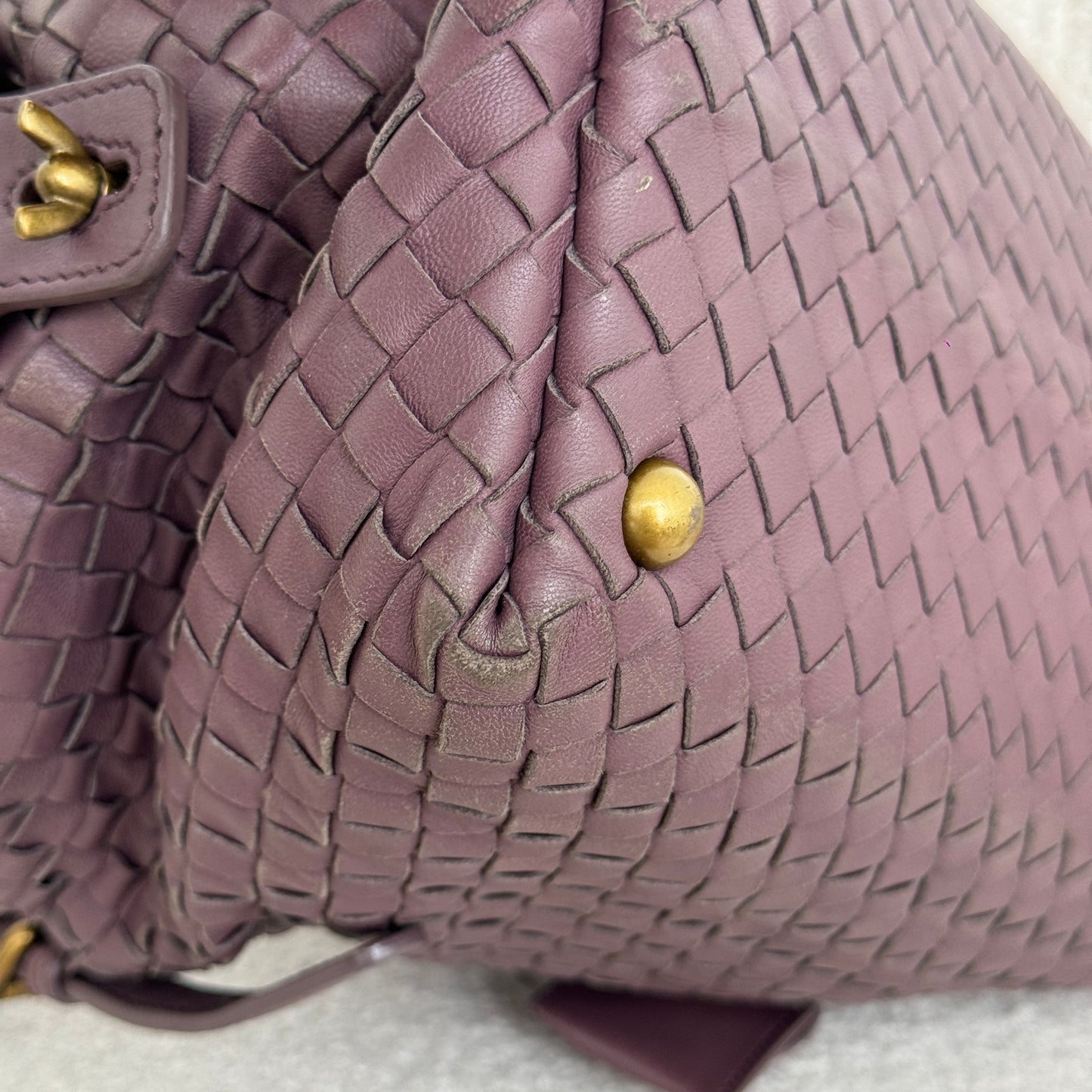 Bottega Veneta Violet Boston Bag