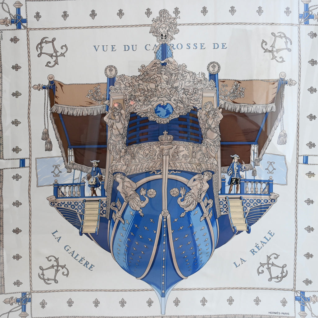 Hermès 'Vue du Carosse de la Galère la Réale' Silk Scarf - Leluxe Vintage Sdn. Bhd.