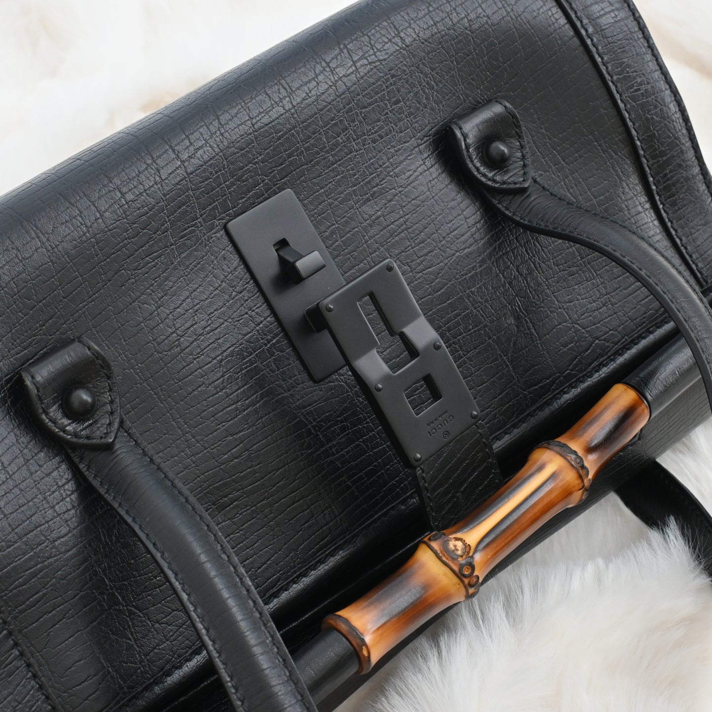 Gucci Black Bamboo Bullet Shoulder Bag