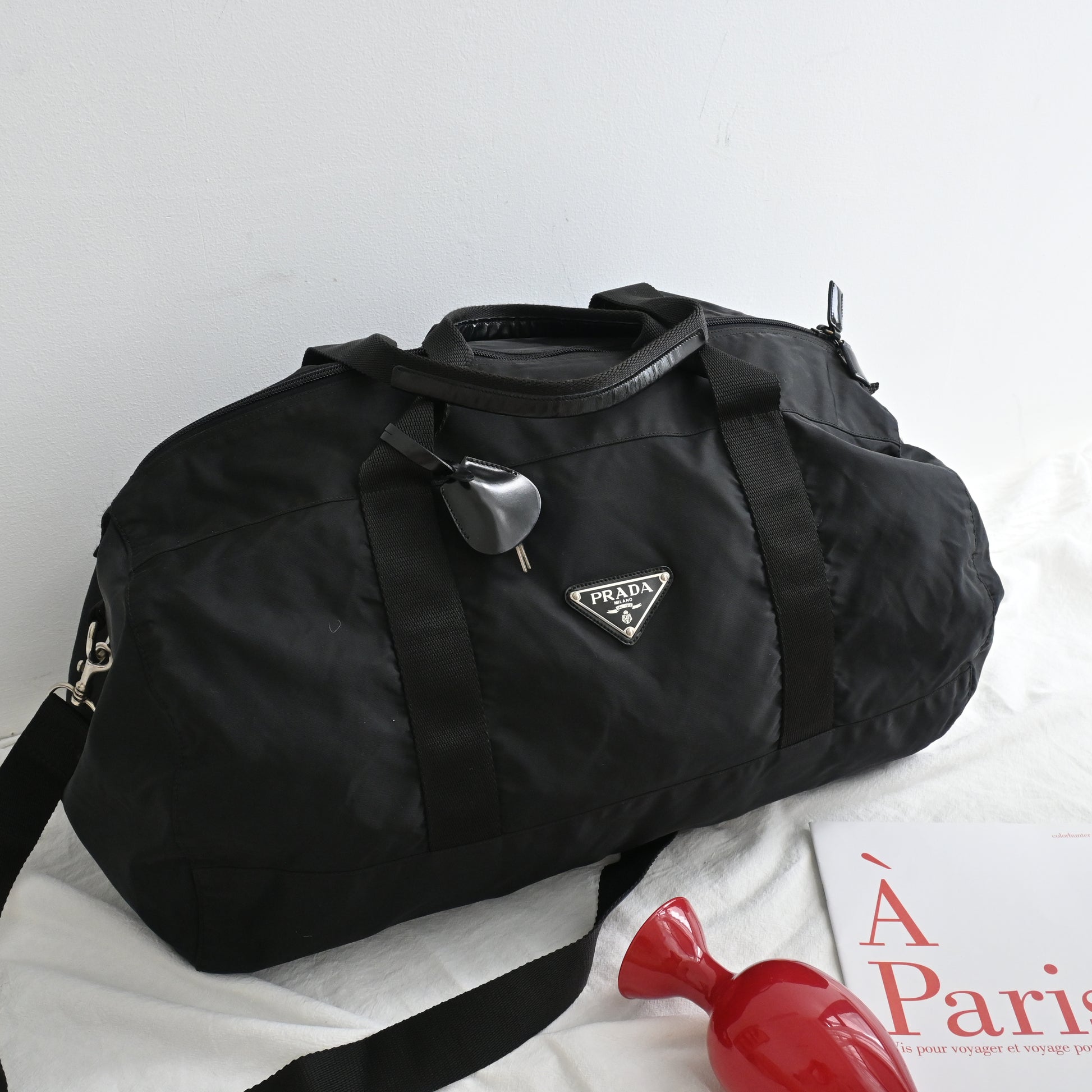 Weekender Bag Prada Gym Bag PRADA Men'S Nylon Duffle Bag Unisex