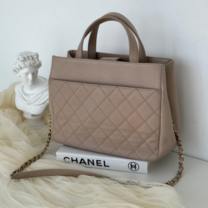 Chanel Beige Caviar Business Affinity Tote