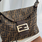 Fendi Zucca Shoulder Bag Double Flap - Leluxe Vintage Sdn. Bhd.