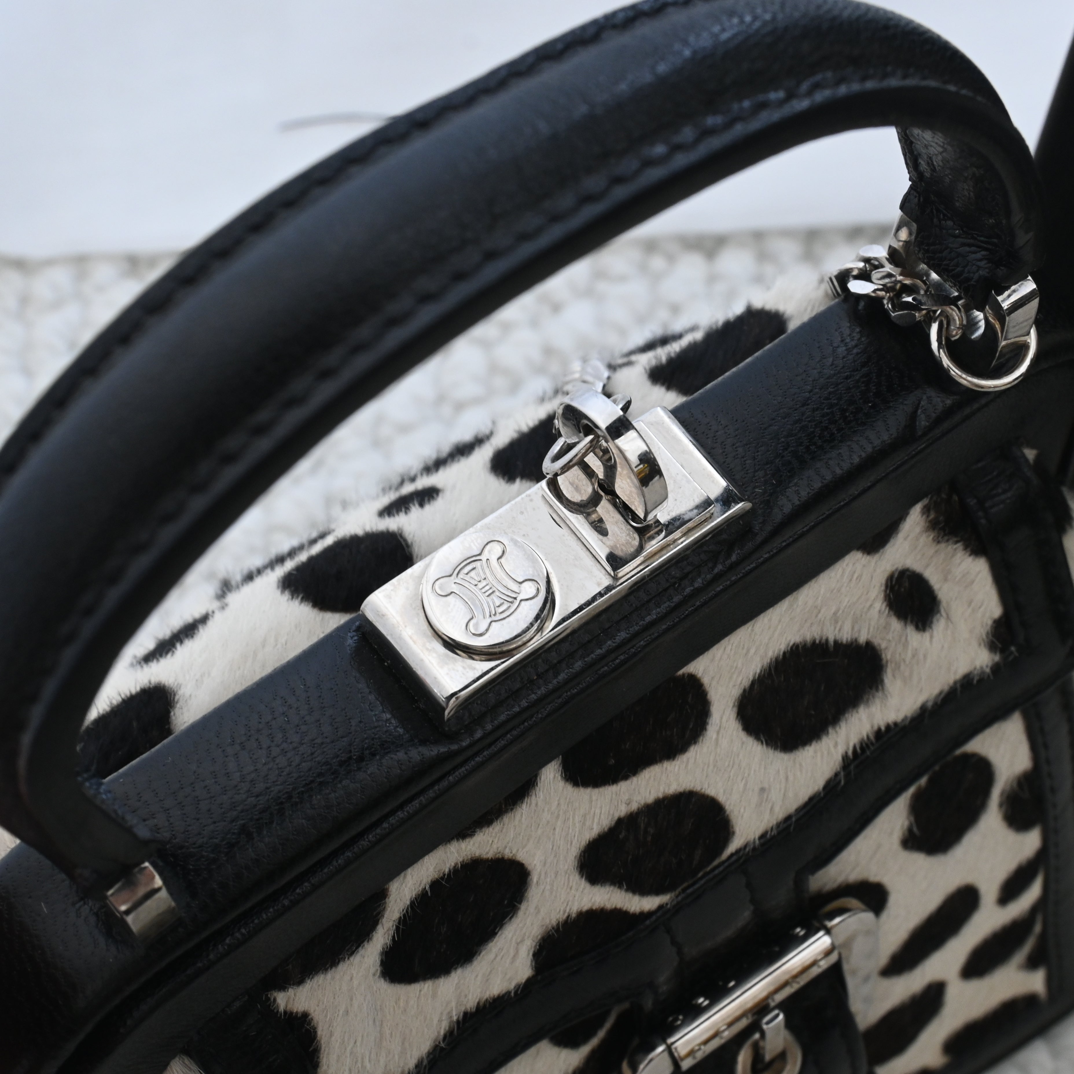 Celine Dalmatian Pattern Pony Hair Kiss Lock Mini Bag - Leluxe Vintage Sdn. Bhd.