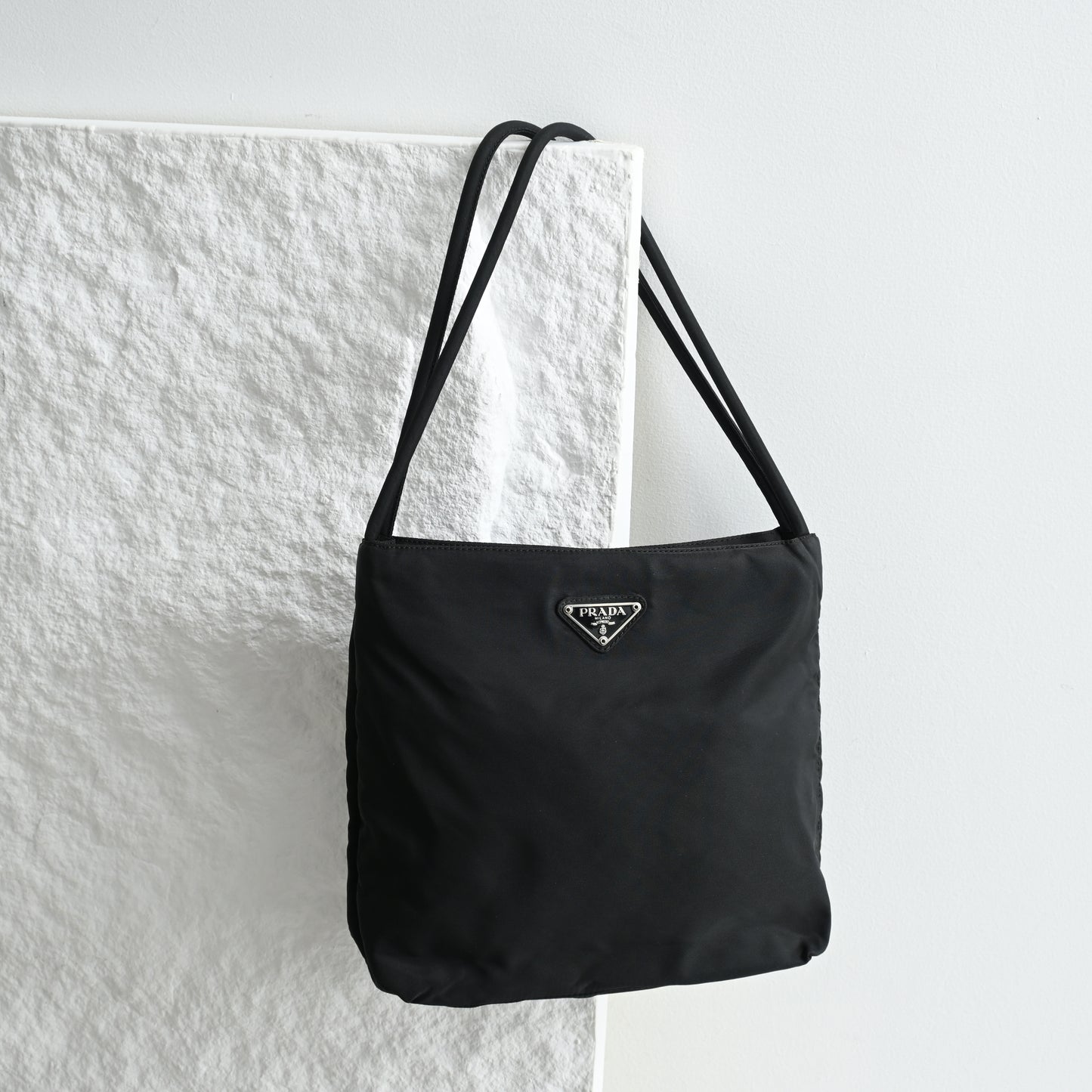 Prada Small Nylon Tote Black