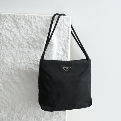 Prada Small Nylon Tote Black