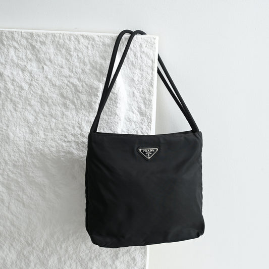 Prada Small Nylon Tote Black