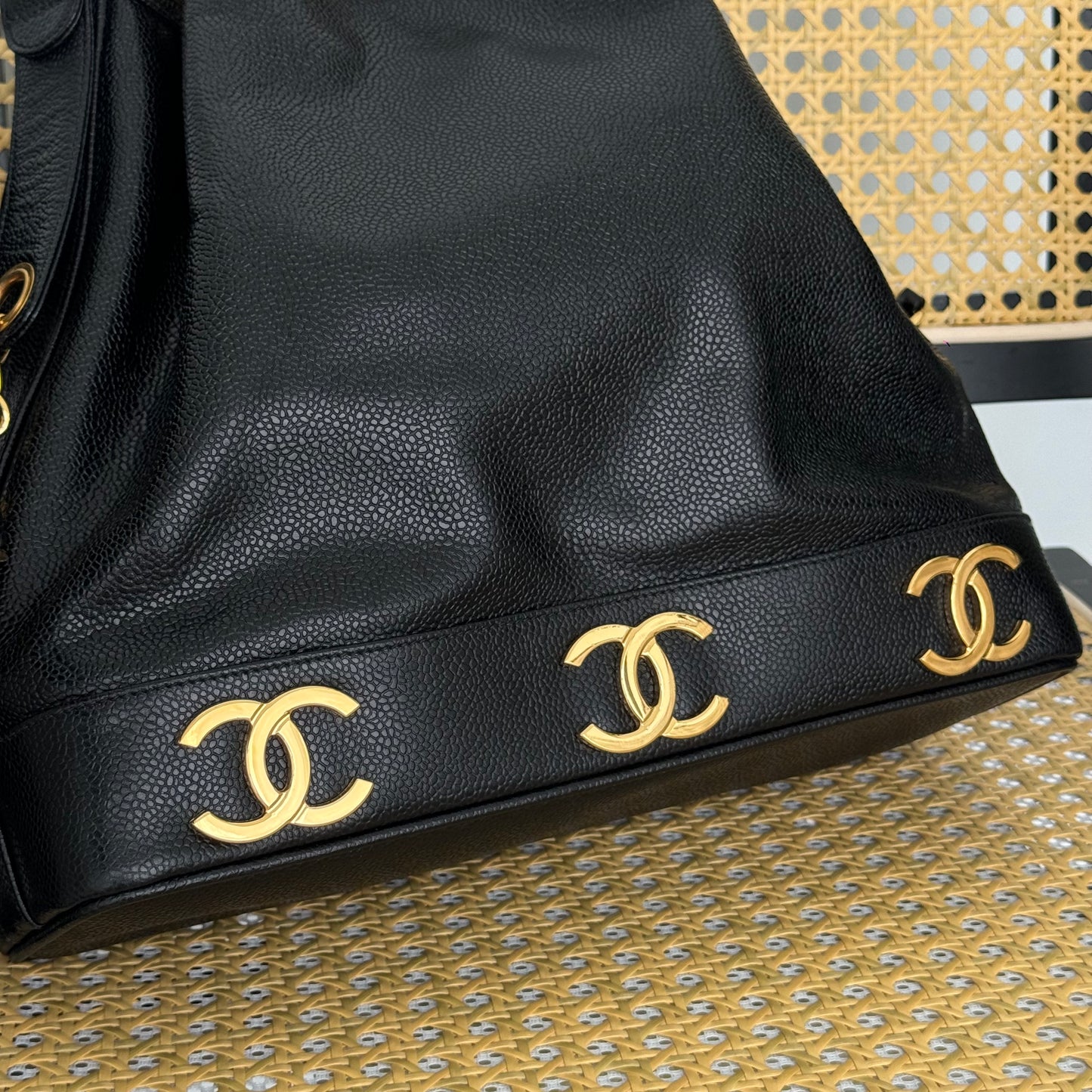 Chanel Triple C Caviar Drawstring Bucket Bag