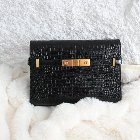 YSL Manhattan Small with Croc Embossed