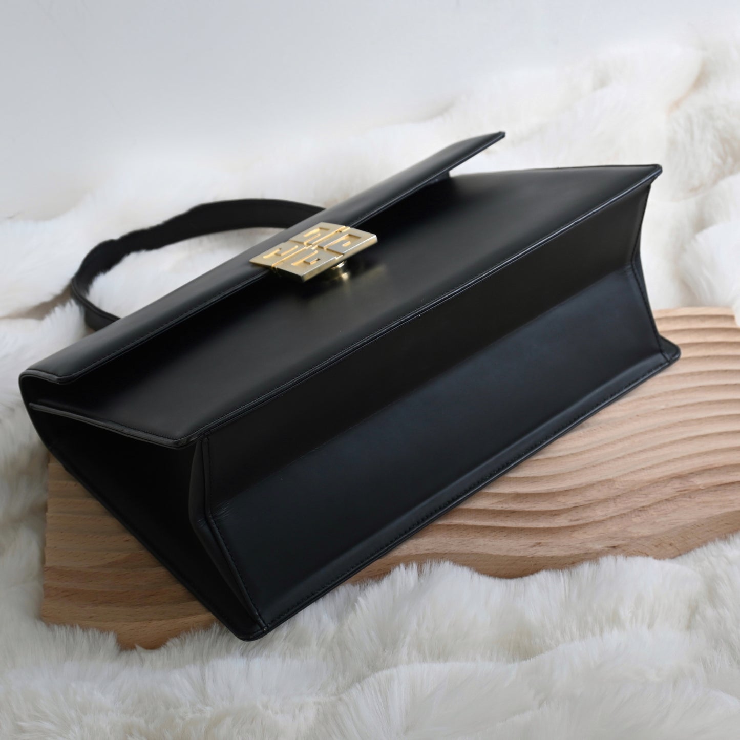 Givenchy 4G Buckle Matte Black Top Handle Kelly