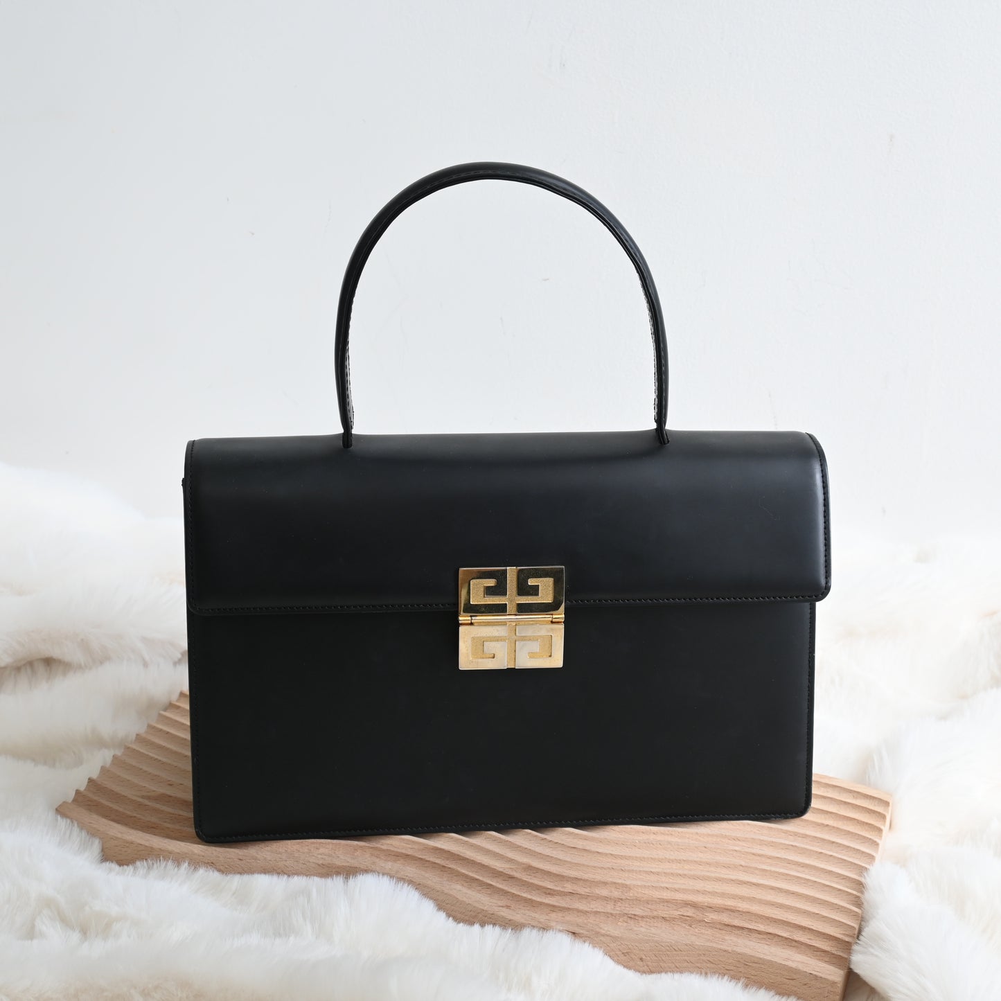 Givenchy 4G Buckle Matte Black Top Handle Kelly