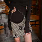 Gucci Abbey Canvas D Ring Hobo Bag - Leluxe Vintage Sdn. Bhd.