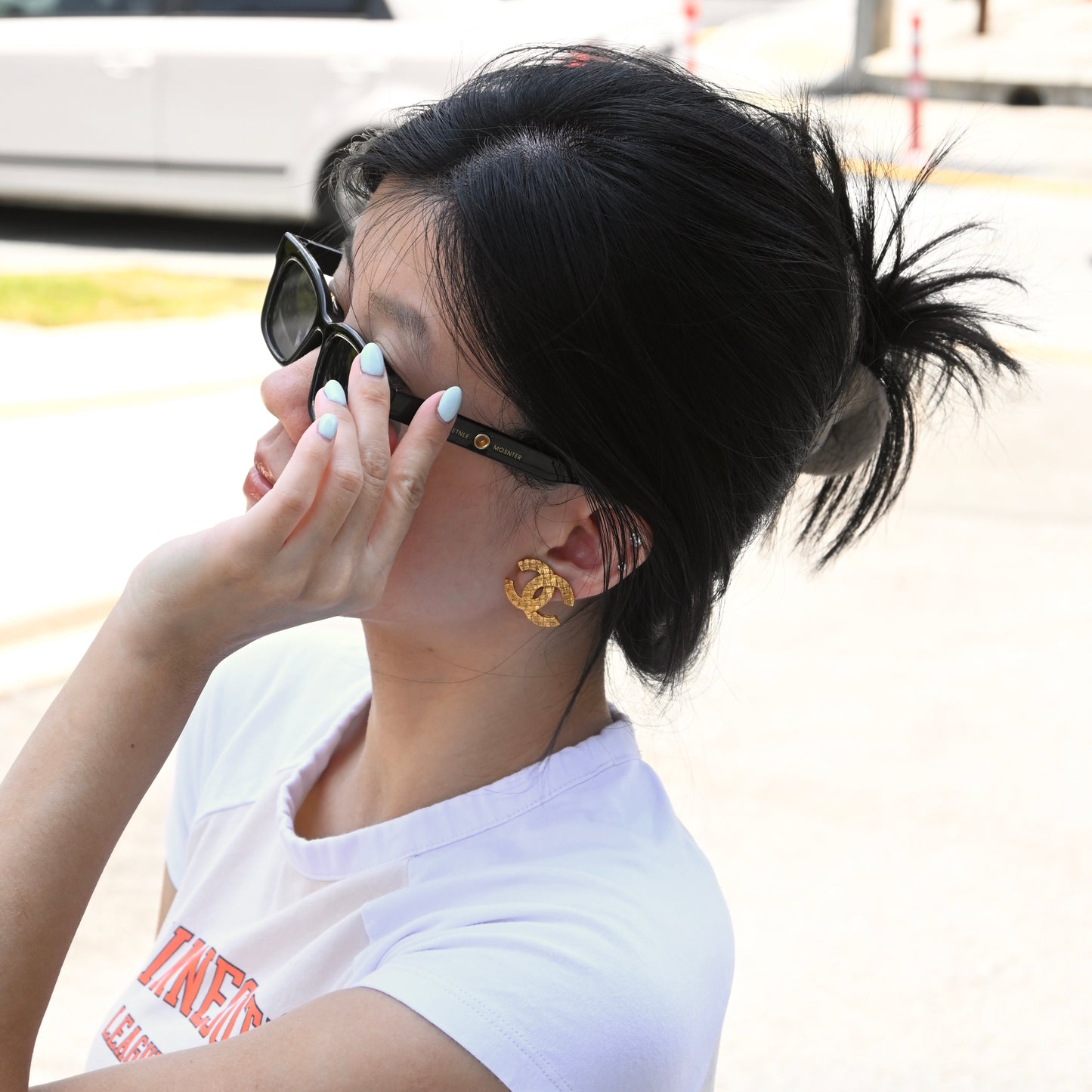 Chanel Quilted CC Weaves Earclips Earrings